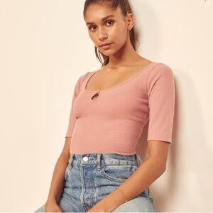 Reformation Kourtney Top in Rose